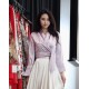 Purple Silk Top with Ribbon Tie BCT369 Purple Silk Top with Ribbon Tie BCT369