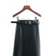 Leather A Line Skirt With Belt BB688301 Leather A Line Skirt With Belt BB688301