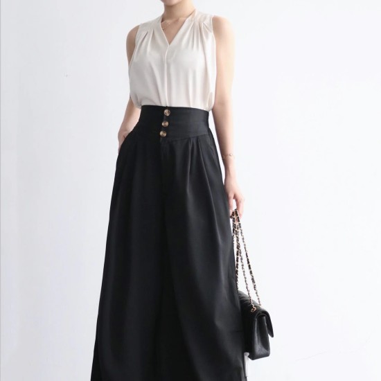 Tie Waist V Neck Top BT65140 Tie Waist V Neck Top BT65140