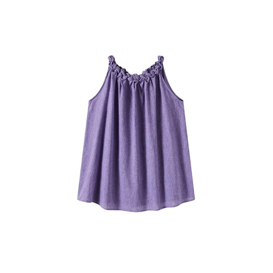 Purple Rope Collar A Line Blouse BT455661 Purple Rope Collar A Line Blouse BT455661