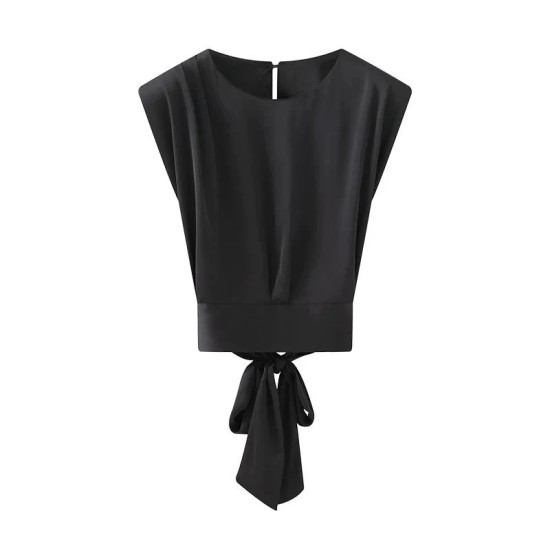 Rope Tie Padded Sleeve Top BT9265 Rope Tie Padded Sleeve Top BT9265