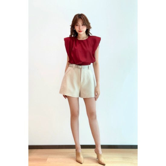 Rope Tie Padded Sleeve Top BT9265 Rope Tie Padded Sleeve Top BT9265