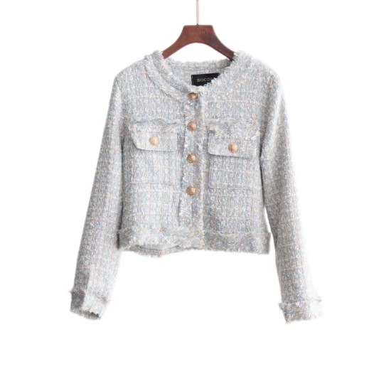 Tweed Button Front Coat WT1024 Tweed Button Front Coat WT1024