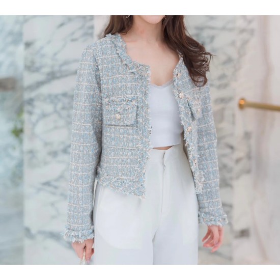 Tweed Button Front Coat WT1024 Tweed Button Front Coat WT1024