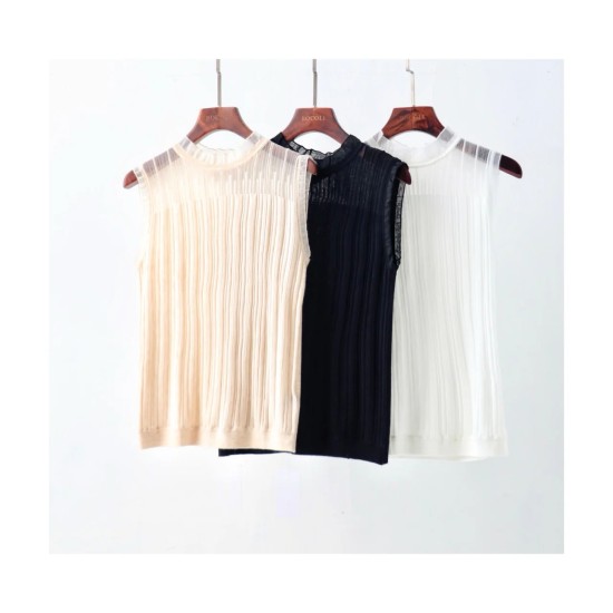 Lace Collar Sleeveless Top BT12623 Lace Collar Sleeveless Top BT12623