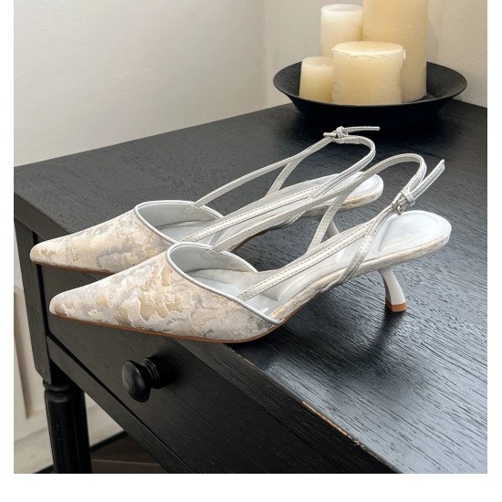 Secret Garden Embroidery Slingback Heels Secret Garden Embroidery Slingback Heels