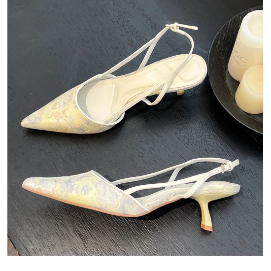 Secret Garden Embroidery Slingback Heels Secret Garden Embroidery Slingback Heels