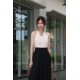 Linen Marble Ball Collar Top W55441 Linen Marble Ball Collar Top W55441