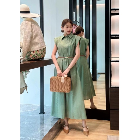 Linen Dress With Tie Belt WD13995 Linen Dress With Tie Belt WD13995