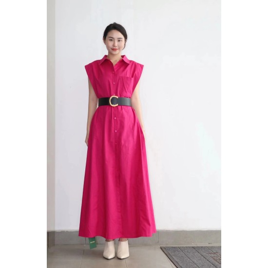 Linen Dress With Tie Belt WD13995 Linen Dress With Tie Belt WD13995