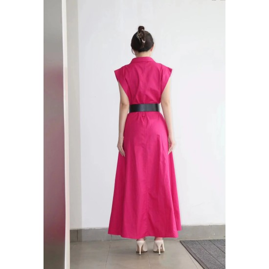 Linen Dress With Tie Belt WD13995 Linen Dress With Tie Belt WD13995