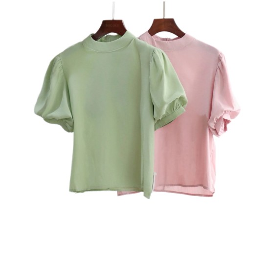Puff Sleeve Colours Top WT9085 Puff Sleeve Colours Top WT9085