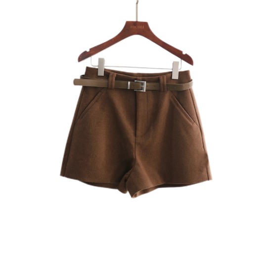 Winter Wool Belted Short Pants WP303455 Winter Wool Belted Short Pants WP303455