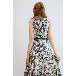 Garden Art Printed Halter Neck Dress WD32809